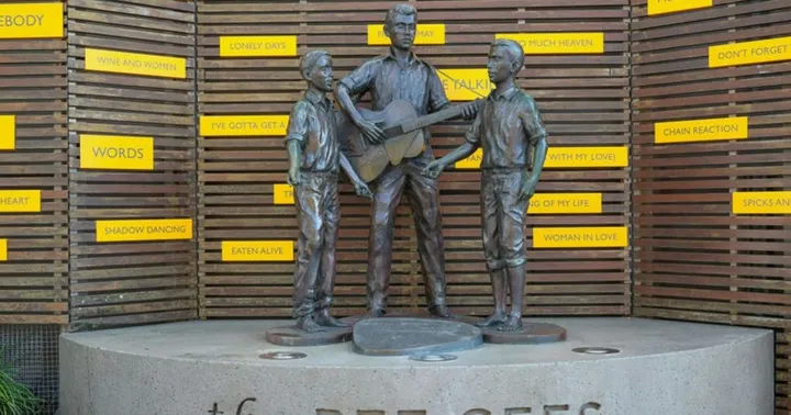 Bee Gees statues at Bee Gees Way